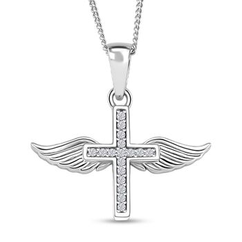 Moissanit Anh&auml;nger mit Kette ca. 45 cm, 925 Silber rhodiniert ca. 0.12 ct