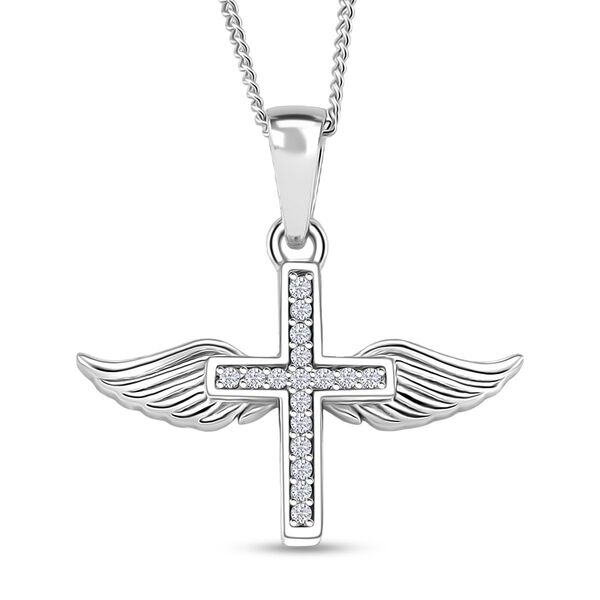 Moissanit Anh&auml;nger mit Kette ca. 45 cm, 925 Silber rhodiniert ca. 0.12 ct