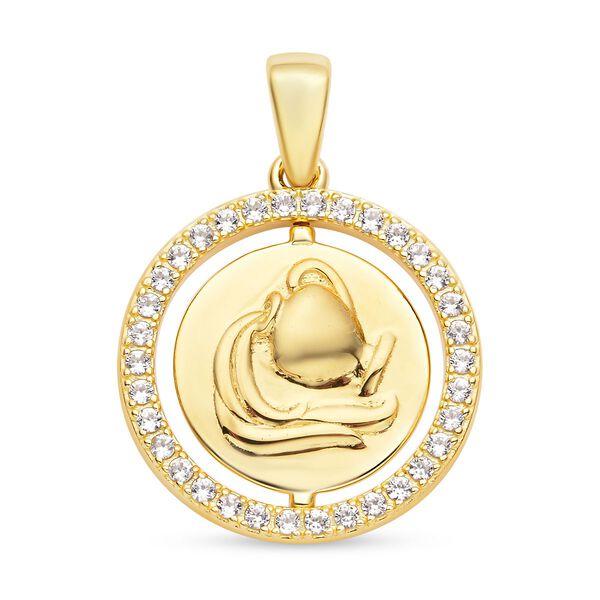 Wei&szlig;er Zirkon Wassermann-Anh&auml;nger - 0,64 ct.