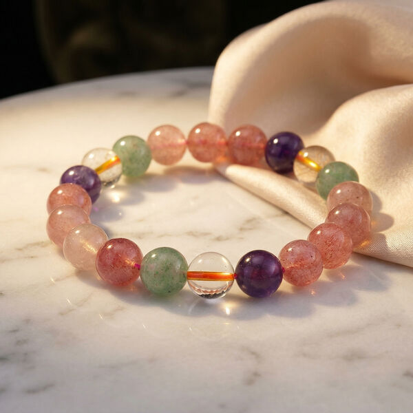 Flexibles mehrfarbiges Edelstein Armband - 160 ct. image number 2