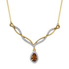 Natürliches goldenes Tansanit und weißes Zirkon-Collier, ca. 45 cm, 925 Silber Gelbgold Vermeil ca. 1.36 ct