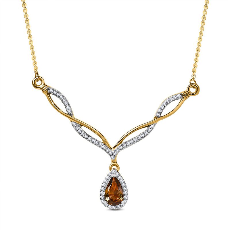AA Natürliche, goldene Tansanit und Zirkon-Halskette, 45 cm image number 0
