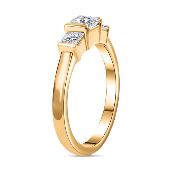 J Francis gefertigt mit SWAROVSKI-  Swarovski Zirkonia Ring, 925 Silber 750 Gelbgold Vermeil image number 5