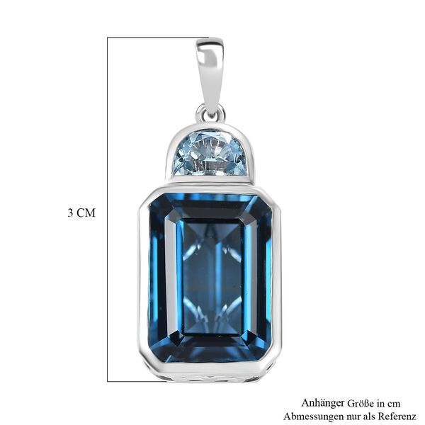 London Blautopas und himmelblauer Topas Anhänger - 9,54 ct. image number 6