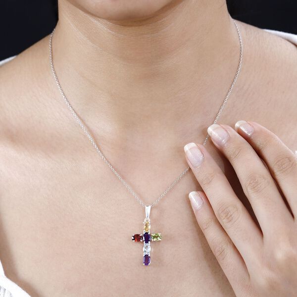 Mehrfarbig Anhänger 925 Silber ca. 2.88 ct image number 2