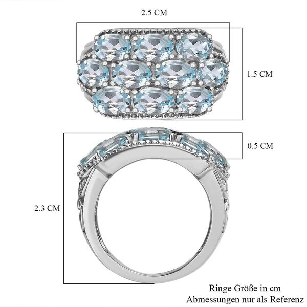 Himmelblauer Topas Ring Edelstahl (Größe 17.00) ca. 5,49 ct image number 5
