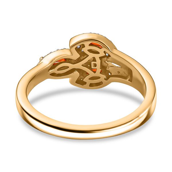 D'joy AA mexikanischer purpurroter Feueropal und Zirkon Ring - 0,40 ct. image number 6