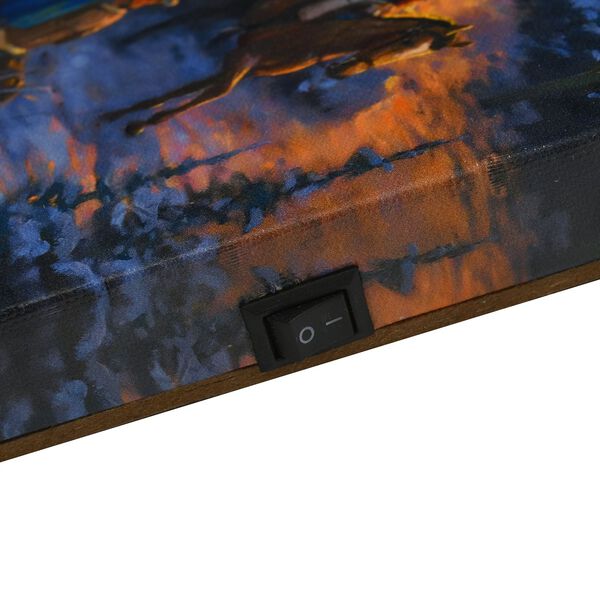 Winterlandschaft, Brücke und Fluss - Leinwandbild mit LED-Beleuchtung, 30x40x1,8 cm image number 3