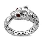 Royal Bali Kollektion - Rhodolith Granat, Tiger Ring, 925 Silber (Größe 18.00) ca. 0.10 ct