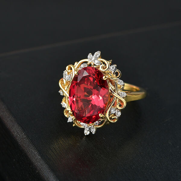 D'Joy Labor Padparadscha Saphir und Zirkon Ring - 8,43 ct. image number 1