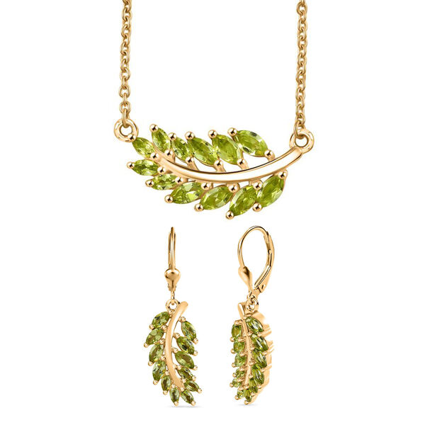 D'Joy Peridot 45cm Halskette und Ohrringe image number 0