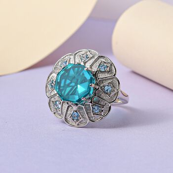 GP Italian Garden Kollektion - Capri blauer Quarz, Schweizer Blautopas und blauer Saphir-Ring - 7,47 ct.