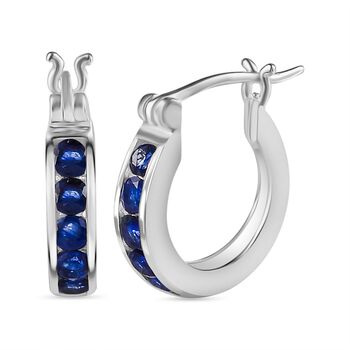 Masoala Saphir (Fissure gef&uuml;llt) Creolen, 925 Silber, ca. 1.17 ct