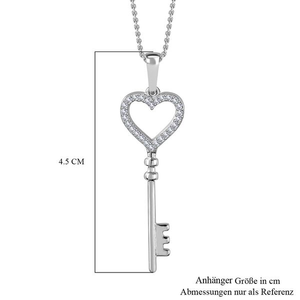 Moissanit Anh&auml;nger mit 50cm Kette, 925 Silber rhodiniert - 0,21 ct. image number 7