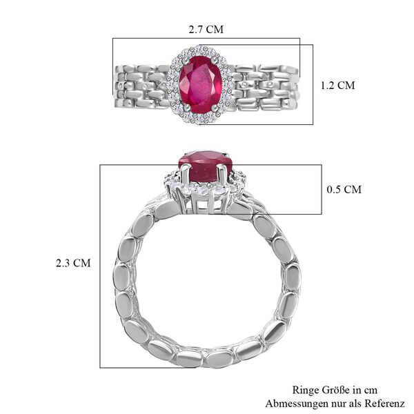 Afrikanischer Rubin und Zirkon Ring - 2,27 ct. image number 6