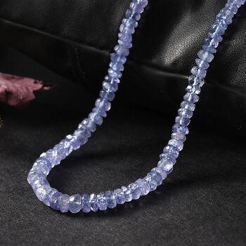 Tansanit Halskette, 45 cm - 57,60 ct.