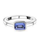 AA Tansanit-Ring, 925 Silber platiniert (Größe 16.00) ca. 0,79 ct