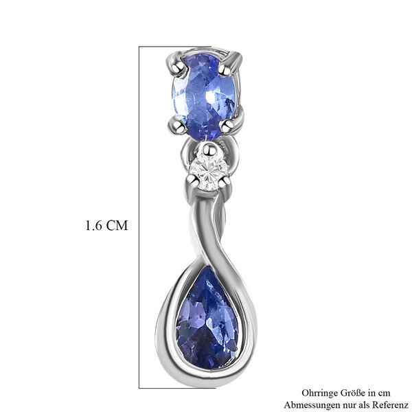 Tansanit und Zirkon Ohrh&auml;nger - 0,86 ct. image number 6
