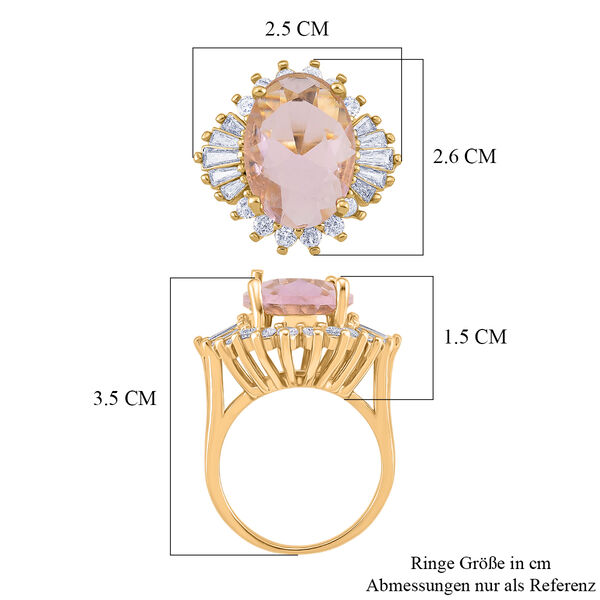 Rosa Zirkonia, Wei&szlig;er Zirkonia Ring Nickelfreies Messing (Gr&ouml;&szlig;e 18.75) image number 6