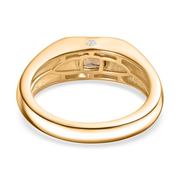 AA Natürlicher goldener Tansanit und Moissanit-Ring - 0,66 ct. image number 6
