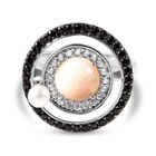 AA Äthiopischer Opal. Süßwasser Perle Ring 925 Silber Zweifarbige Beschichtung ca. 2.41 ct image number 0