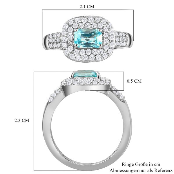 Kambodschanischer blauer und wei&szlig;er Zirkon-Ring - 1,45 ct. image number 7