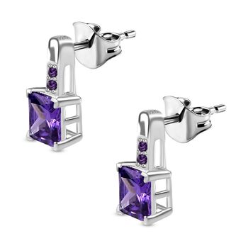 LUSTRO STELLA - Blauer Zirkonia Ohrringe 925 Silber