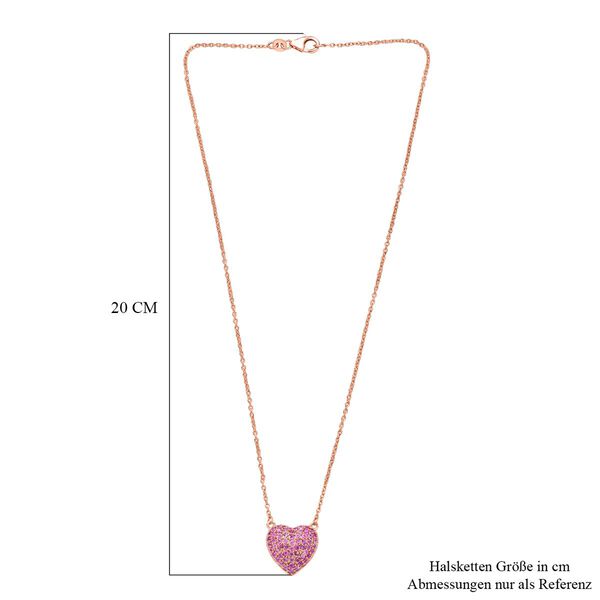 AAA Rosa Saphir Halskette ca. 45 cm 925 Silber Roségold Vermeil ca. 1.79 ct image number 6