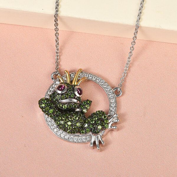 GP Italian Garden Kollektion - Rhodolith Granat, Chromdiopsid und Multi-Edelstein-Halskette, 45 cm - 2,14 ct. image number 3