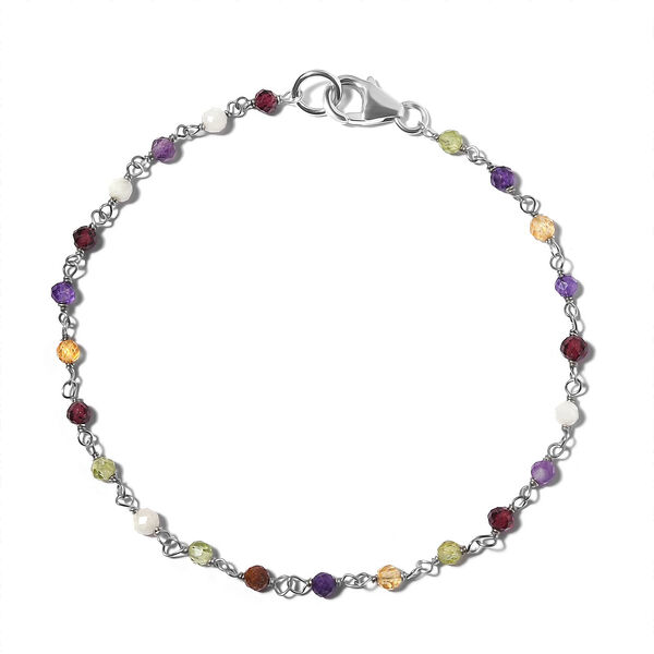 Mehrfarbiges Edelstein-Armband,  19 cm - 6 ct.