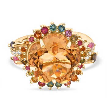 AA Citrin, Multi-Turmalin und Zirkon Ring - 11,84 ct.