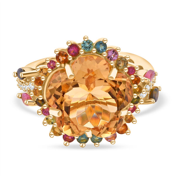 AA Citrin, Multi-Turmalin und Zirkon Ring - 11,84 ct.