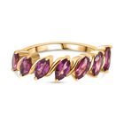 Rhodolith Granat Ring 925 Silber Gelbgold Vermeil (Größe 17.00) ca. 2,14 ct