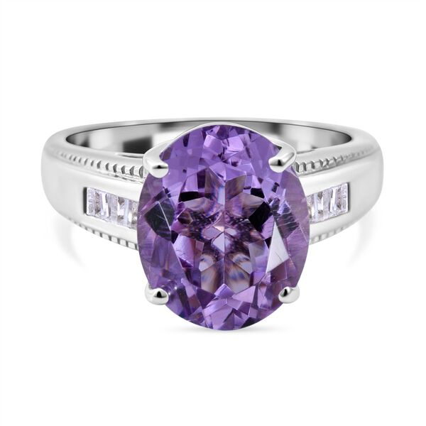 AA Rosa Amethyst und wei&szlig;er Zirkon-Ring - 4,72 ct. image number 0