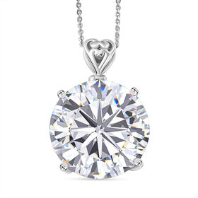 D'Joy Rund-Moissanit Anhänger mit 50cm Kette - 30 ct.