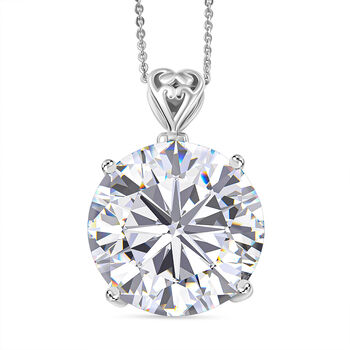 D'Joy Rund-Moissanit Anh&auml;nger mit 50cm Kette - 30 ct.