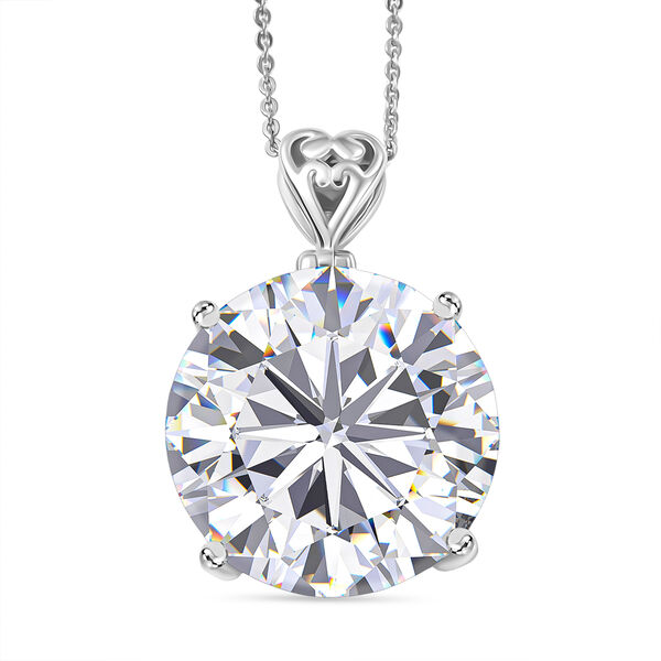 D'Joy Rund-Moissanit Anh&auml;nger mit 50cm Kette - 30 ct.