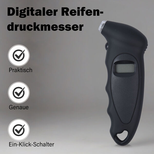 Digitaler Reifendruckmesser, Schwarz image number 1