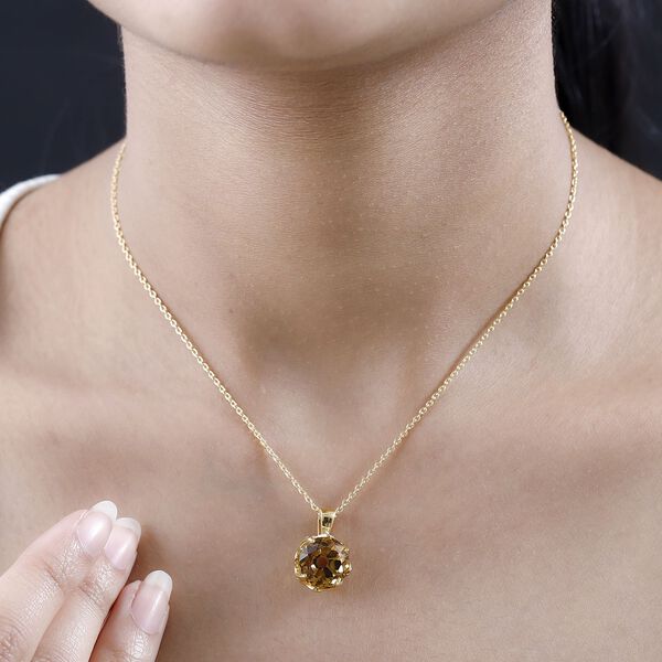 Citrin und Zirkon Anhänger mit 45cm Kette - 7,15 ct. image number 3