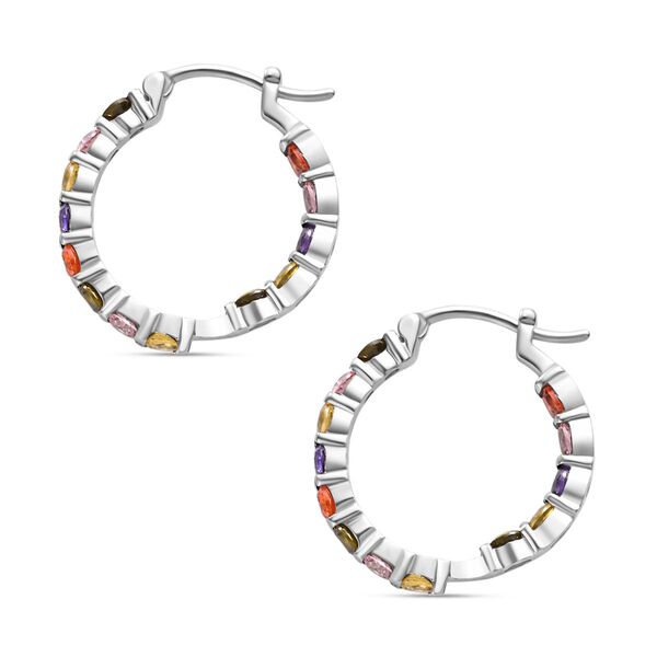 Mehrfarbige Zirkonia Ohrringe  Edelstahl image number 4