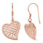 Herz Ohrringe, 925 Silber 750 Roségold Vermeil ca. 4,34g