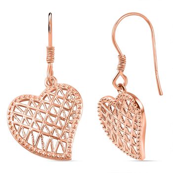 Herz Ohrringe, 925 Silber 750 Ros&eacute;gold Vermeil ca. 4,34g