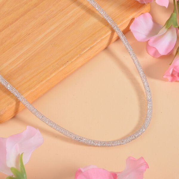 Weißer Kristall Halskette ca. 75 cm Reines Messing image number 2