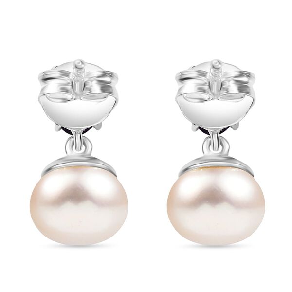 Süßwasser Perle und afrikanische Amethyst Ohrringe image number 5