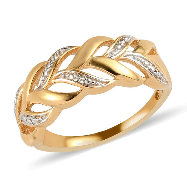 Diamant Ring 925 Silber vergoldet image number 4