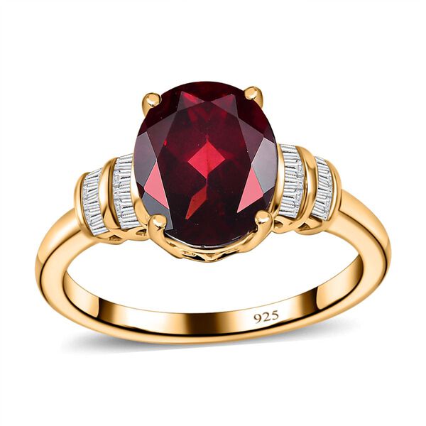 AA Rhodolith Granat und Diamant Ring - 3,18 ct. image number 4