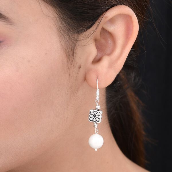 Regenbogen Mondstein Ohrringe 925 Silber platiniert ca. 12,15 ct image number 2