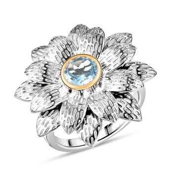 EverTrue himmelblauer Topas zweifarbiger Ring - 1 ct.