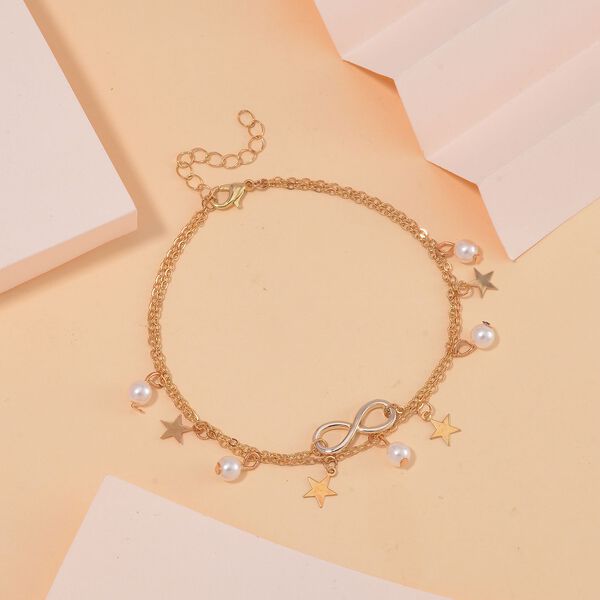 Kunststoff Perle Schmuck Zubehör ca. 23 cm Eisen Std Gelb image number 2