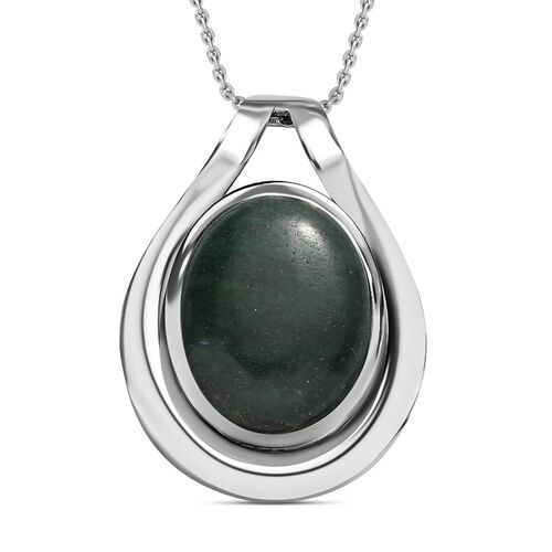 Grüner Aventurin Schmuckset Edelstahl ca. 18.00 ct image number 0